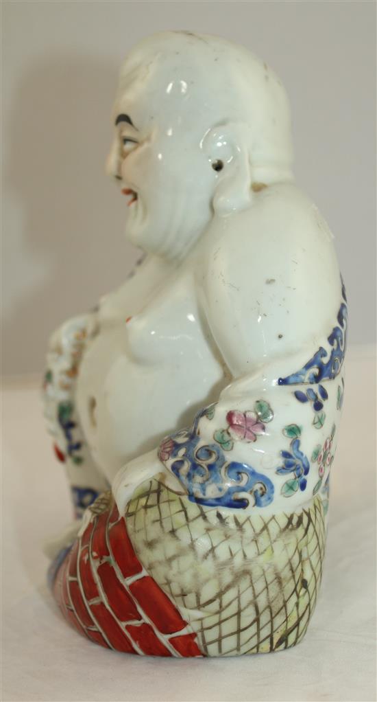 A Chinese famille rose seated figure Budai, Republic period, 20cm